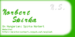 norbert spirka business card